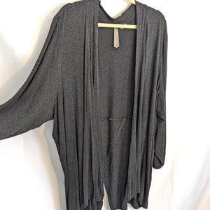 Plus Size 5x charcoal cardigan with split seam back